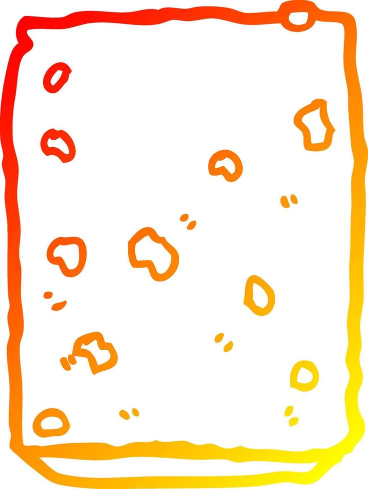 warm gradient line drawing cartoon biscuit vector