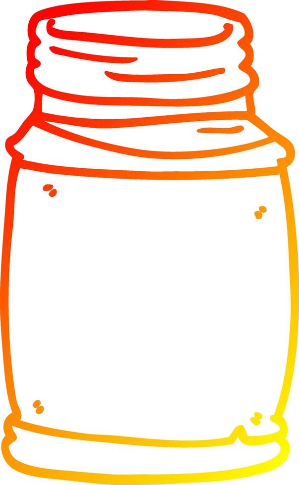 warm gradient line drawing cartoon glass jar vector