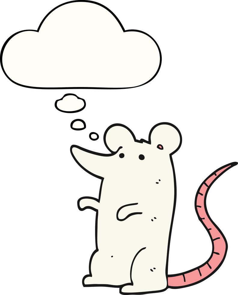 cartoon rat and thought bubble vector