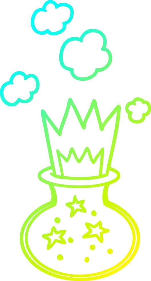 cold gradient line drawing cartoon magic potion vector