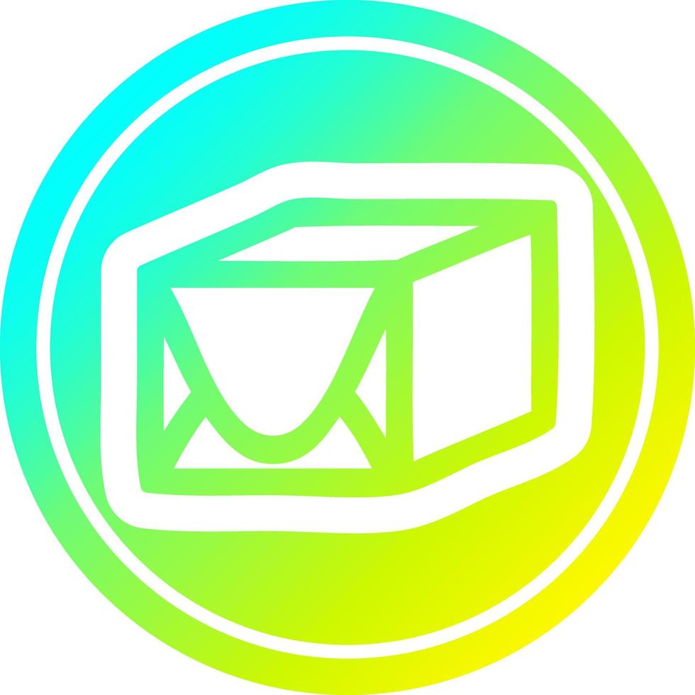wrapped parcel circular in cold gradient spectrum vector