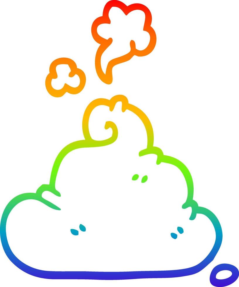 rainbow gradient line drawing cartoon poop vector