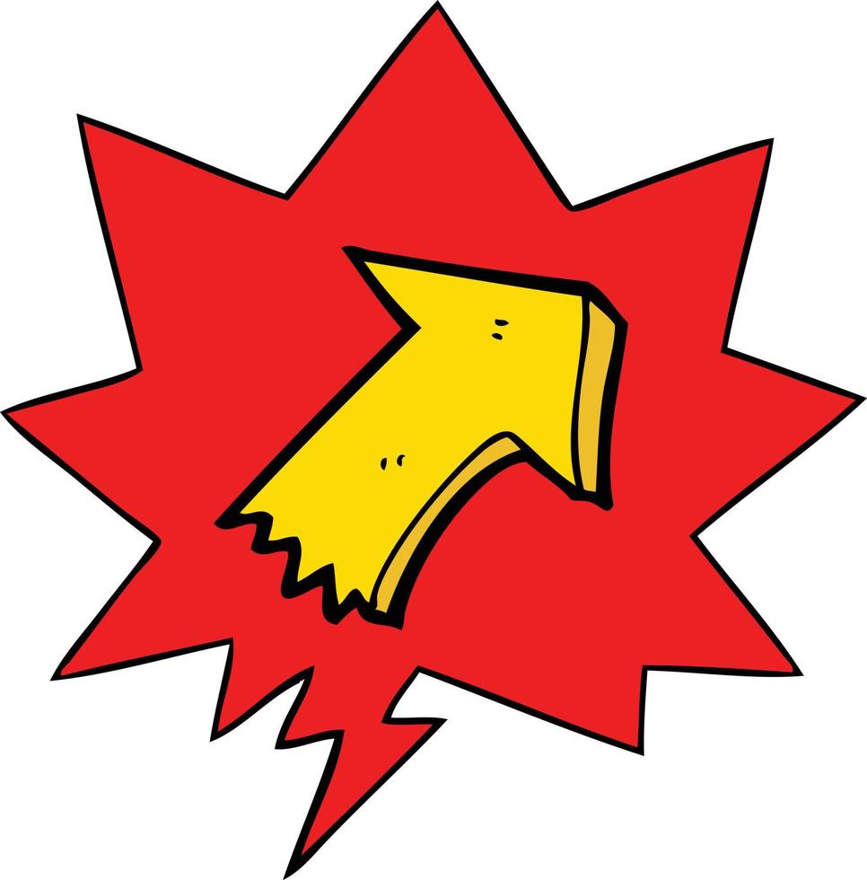 cartoon pointing arrow and speech bubble vector