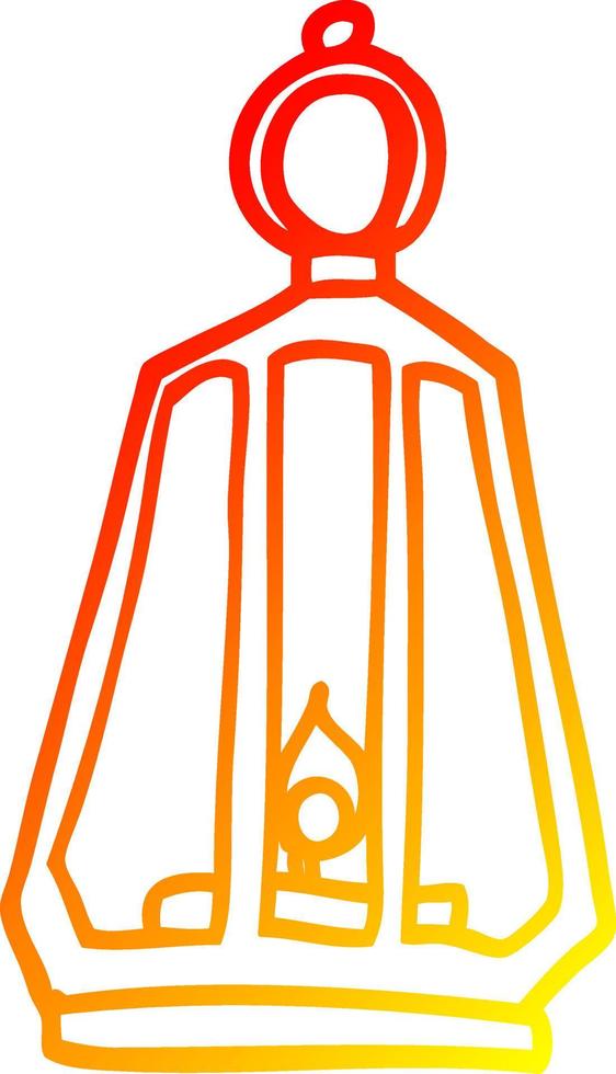 warm gradient line drawing cartoon lantern vector