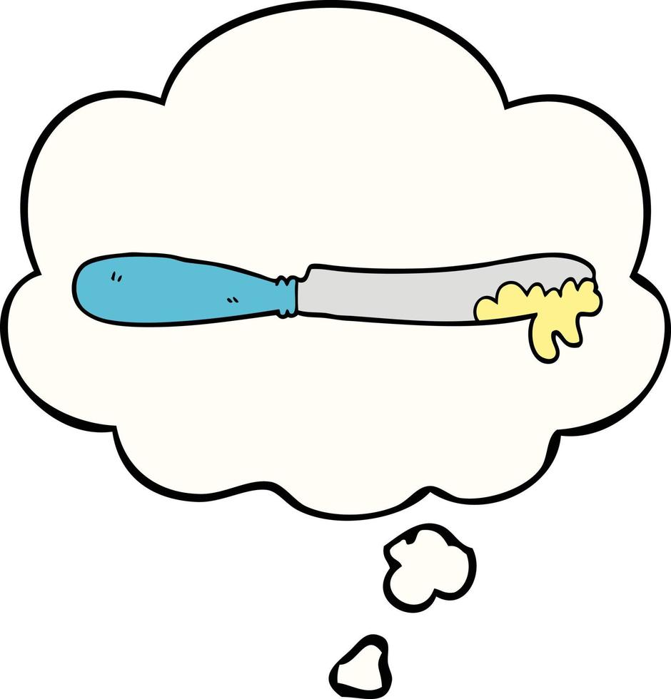 cartoon butter knife and thought bubble 9950552 Vector Art at Vecteezy