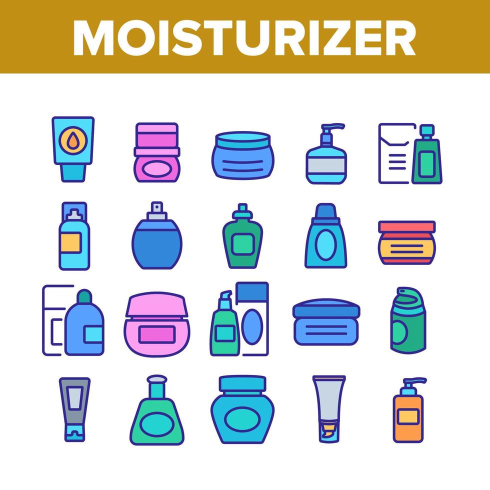 Moisturizer Cream Collection Icons Set Vector