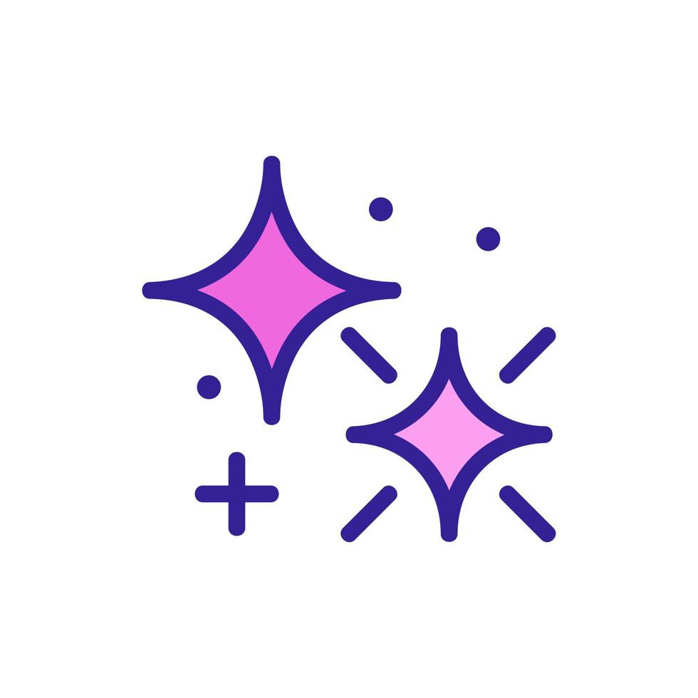 glare of curved four pointed star icon vector outline illustration