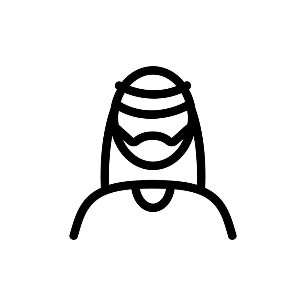 Arab Sheikh icon vector outline illustration