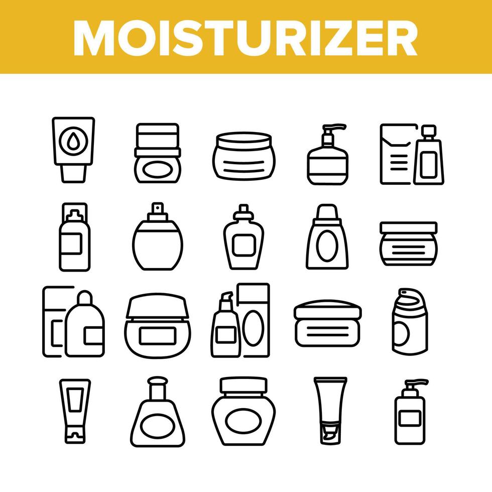 Moisturizer Cream Collection Icons Set Vector