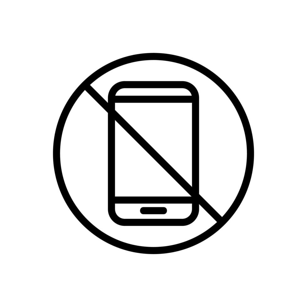 el teléfono está prohibido vector de icono. ilustración de símbolo de contorno aislado