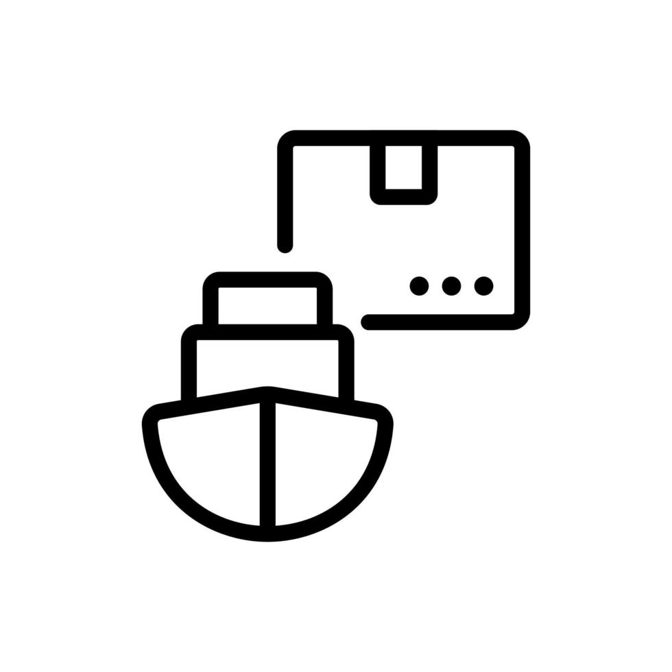 ship the parcel icon vector outline illustration