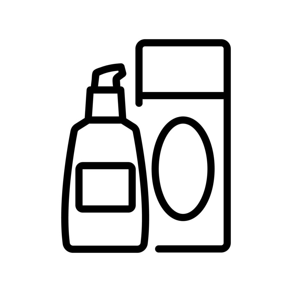 ilustración de contorno de vector de icono de productos de maquillaje femenino