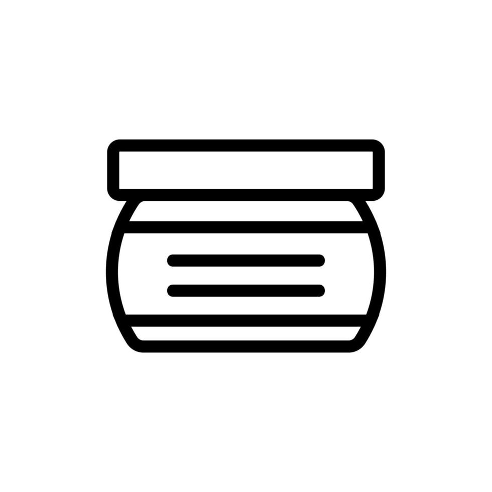 jar of cream with lid icon vector outline illustration