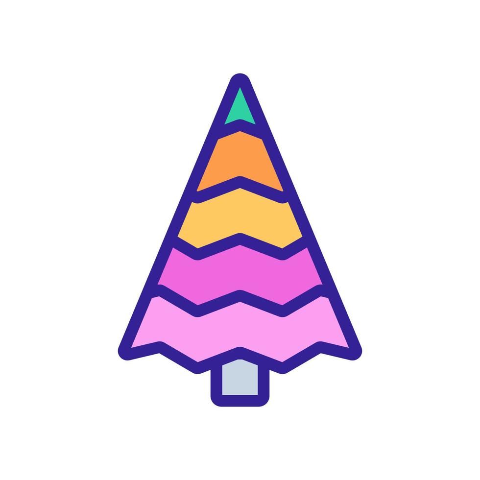 Christmas tree icon vector. Isolated contour symbol illustration vector