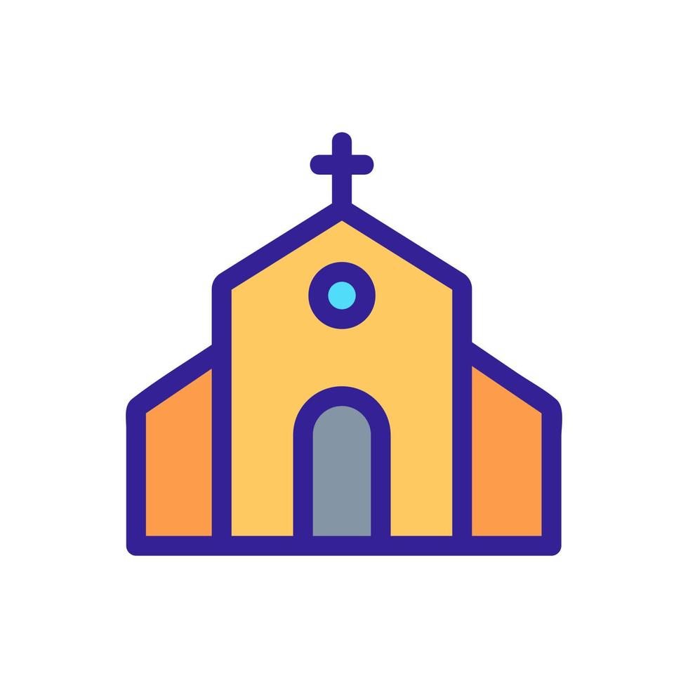 Church icon vector. Isolated contour symbol illustration vector