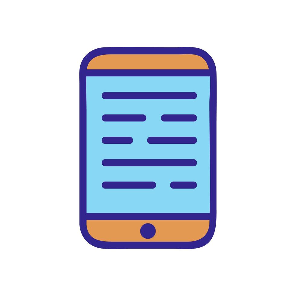 reading in the phone icon vector outline illustration