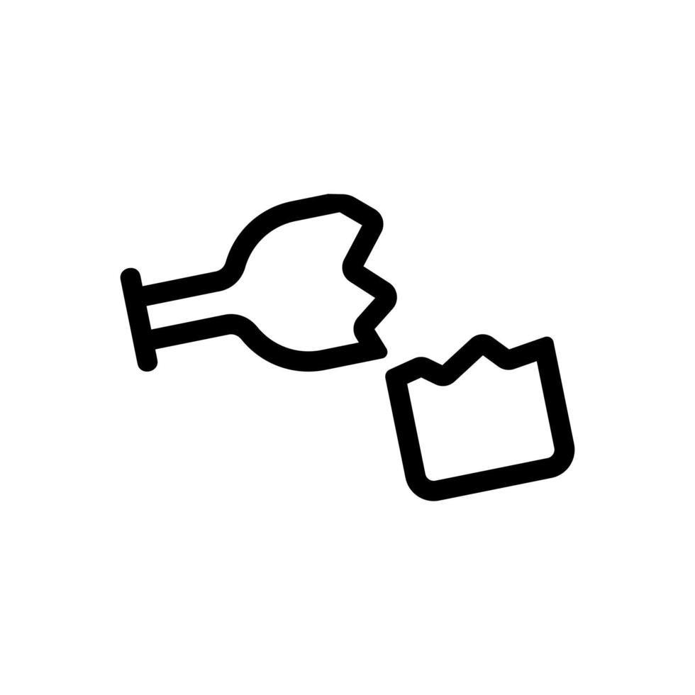 broken bottle icon vector. Isolated contour symbol illustration vector