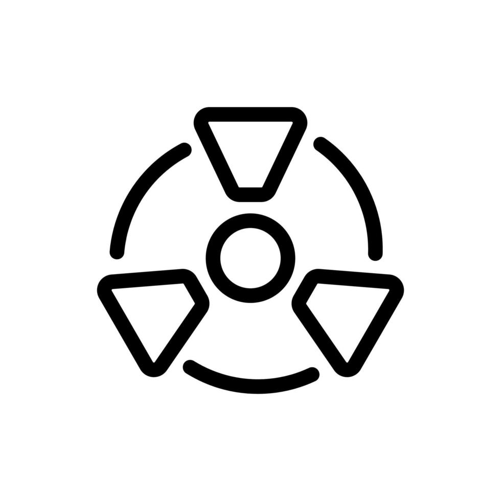 radiation hazard icon vector. Isolated contour symbol illustration