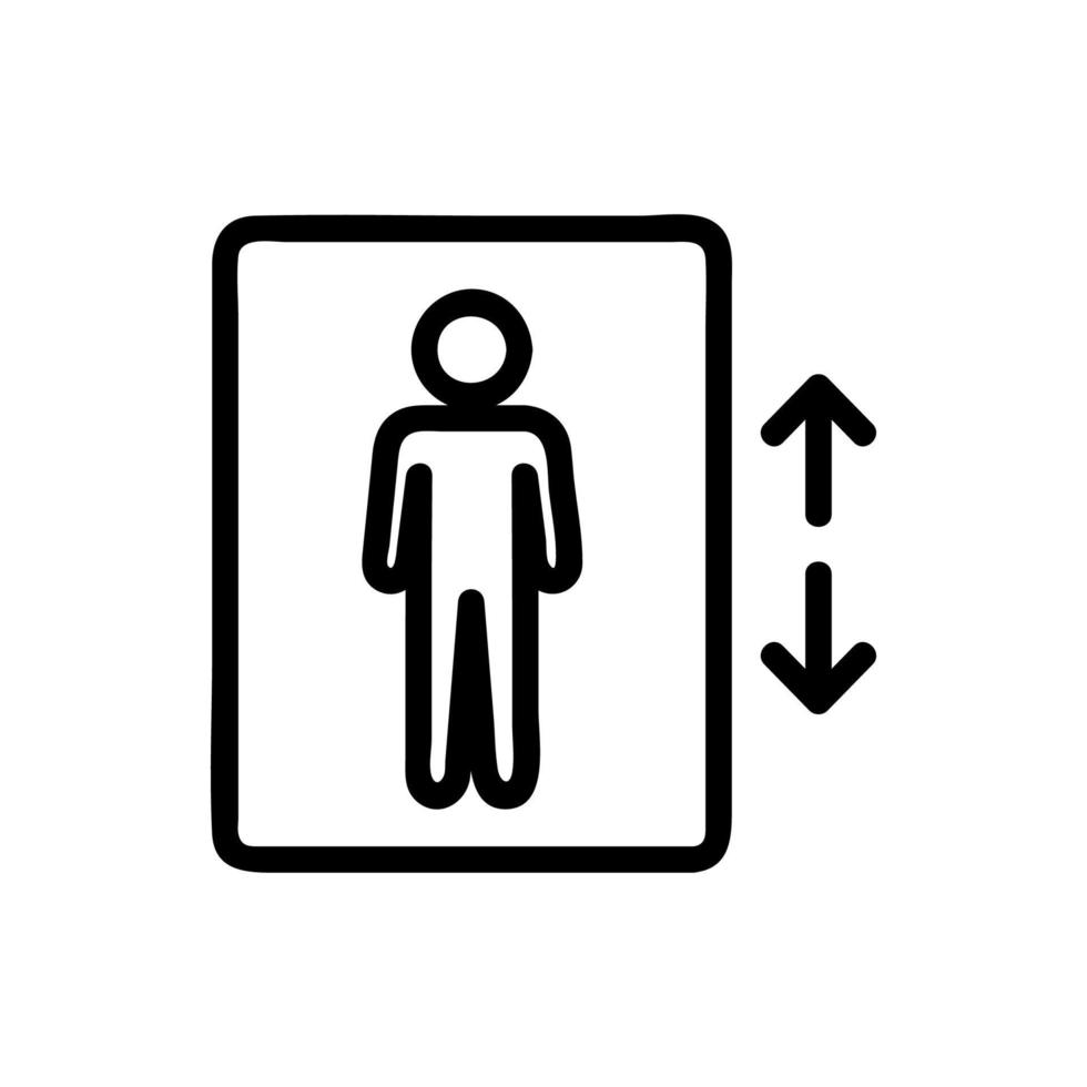 elevator and human icon vector. Isolated contour symbol illustration vector