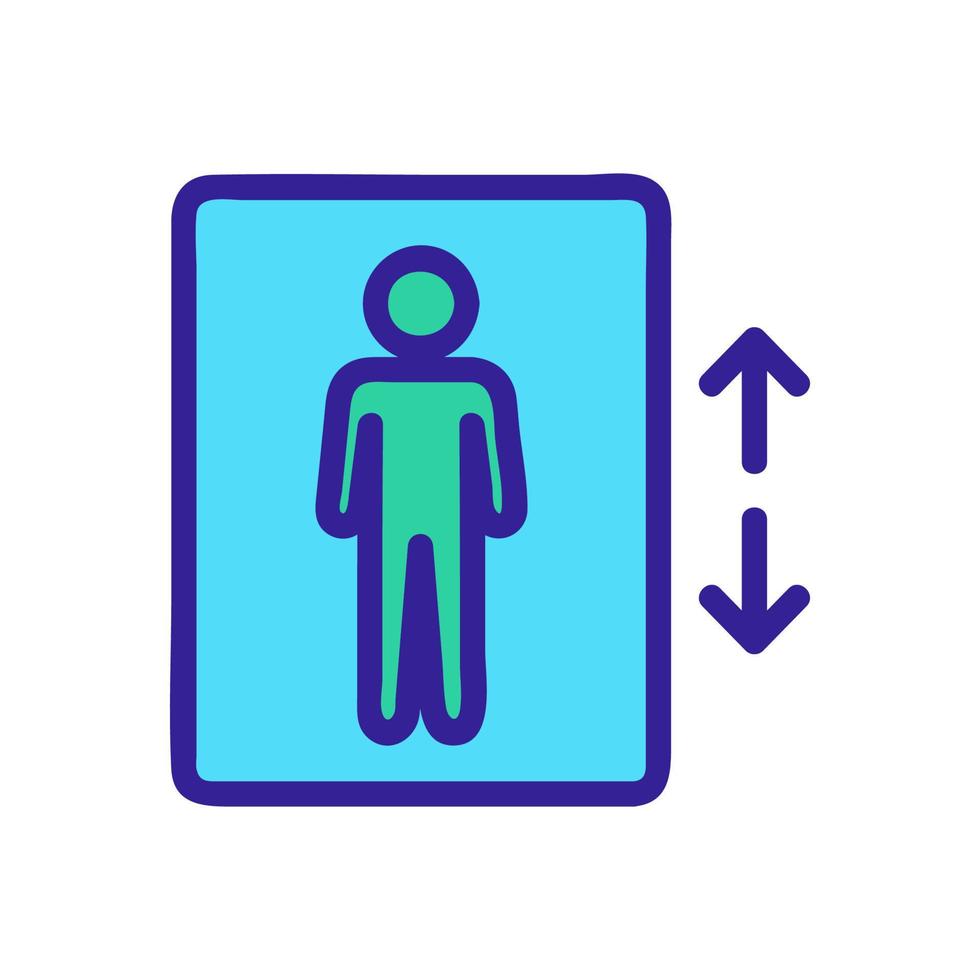 elevator and human icon vector. Isolated contour symbol illustration vector