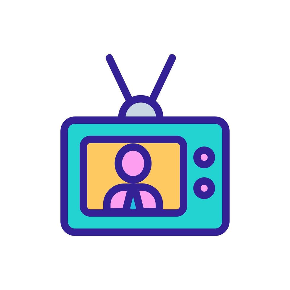 performance on the television icon vector. Isolated contour symbol illustration vector