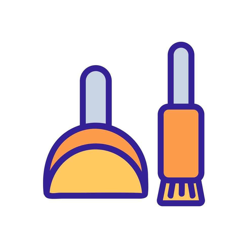 ilustración de contorno de vector de icono de herramienta de limpieza de recogedor y cepillo