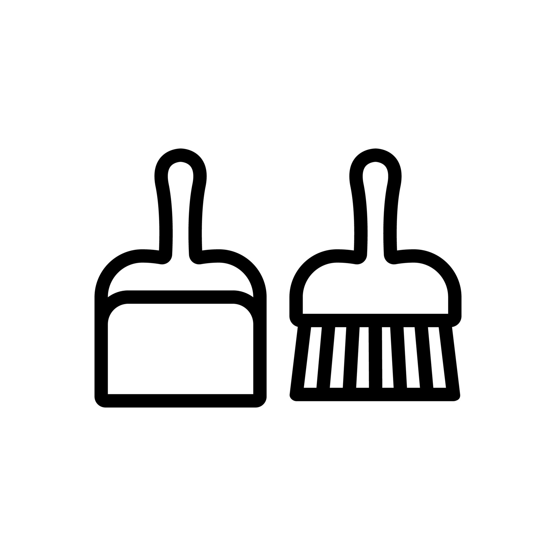 dustpan and brush cleaner equipment icon vector outline illustration