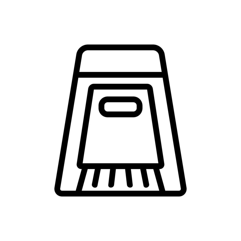 dustpan and brush for purity room icon vector outline illustration