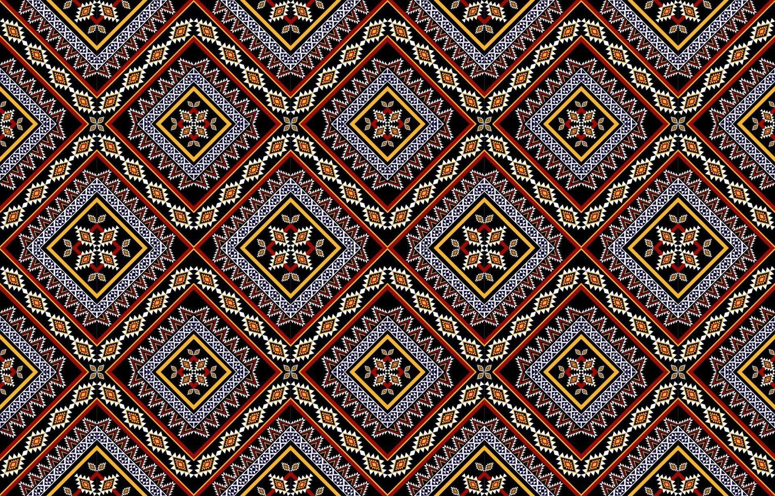 patrón geométrico étnico sin costuras. flor decorativa y ornamental. estilo tradicional nativo. diseño para fondo, papel tapiz, textura, tela, ropa, alfombra, bordado vector