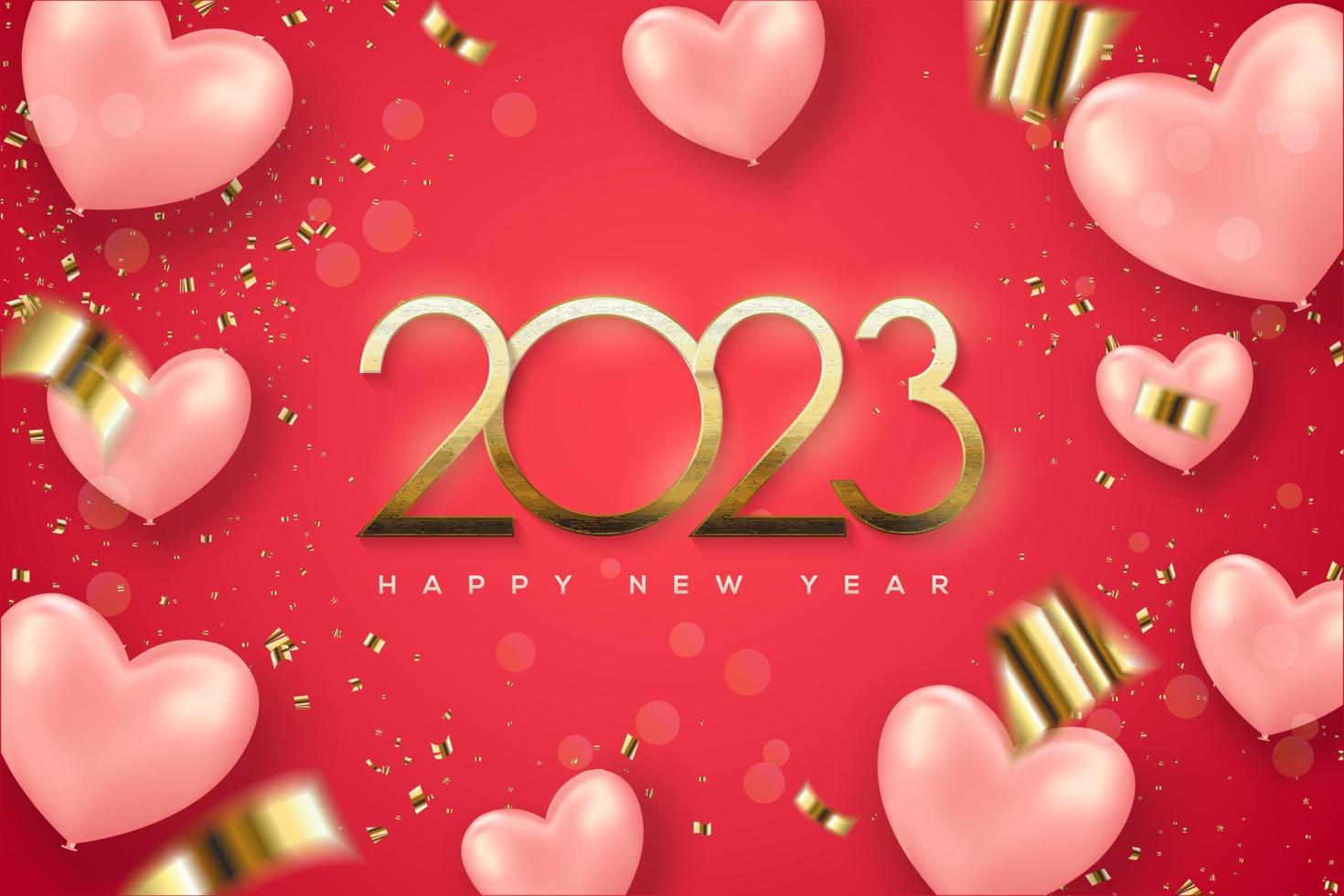 Happy new year 2023 background with illustration of gold numbers ...