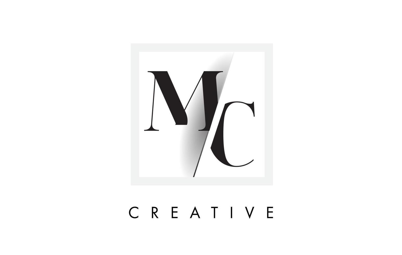 MC Serif Letter Logo Design with Creative Intersected Cut. 9951785 ...