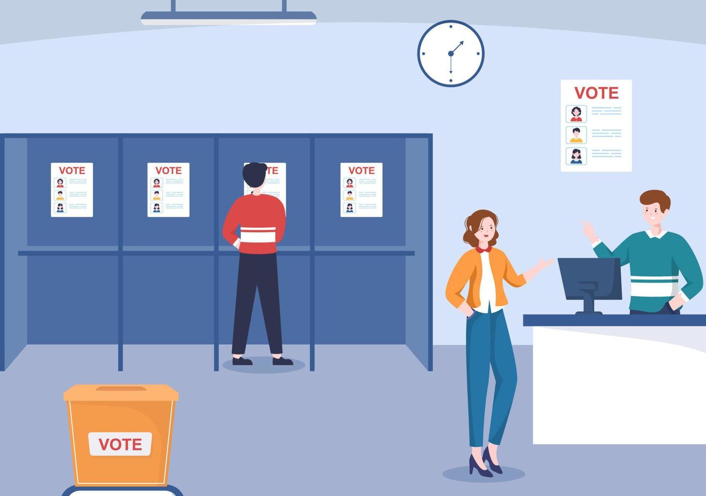 Political Candidate Cartoon Hand Drawn Illustration with Debates Concept for Promotion, Election Campaign, Active Discussion and Get Votes vector