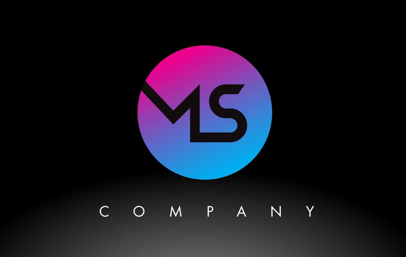 Ms m s letter logo with color block design Vector Image