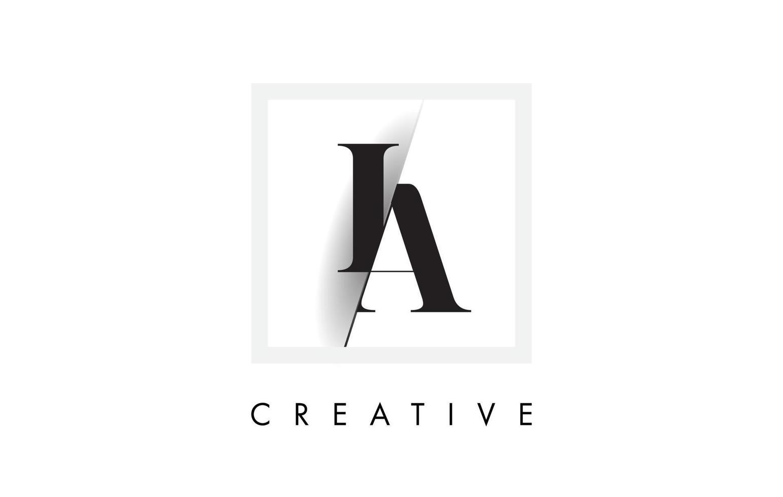 IA Serif Letter Logo Design with Creative Intersected Cut. vector