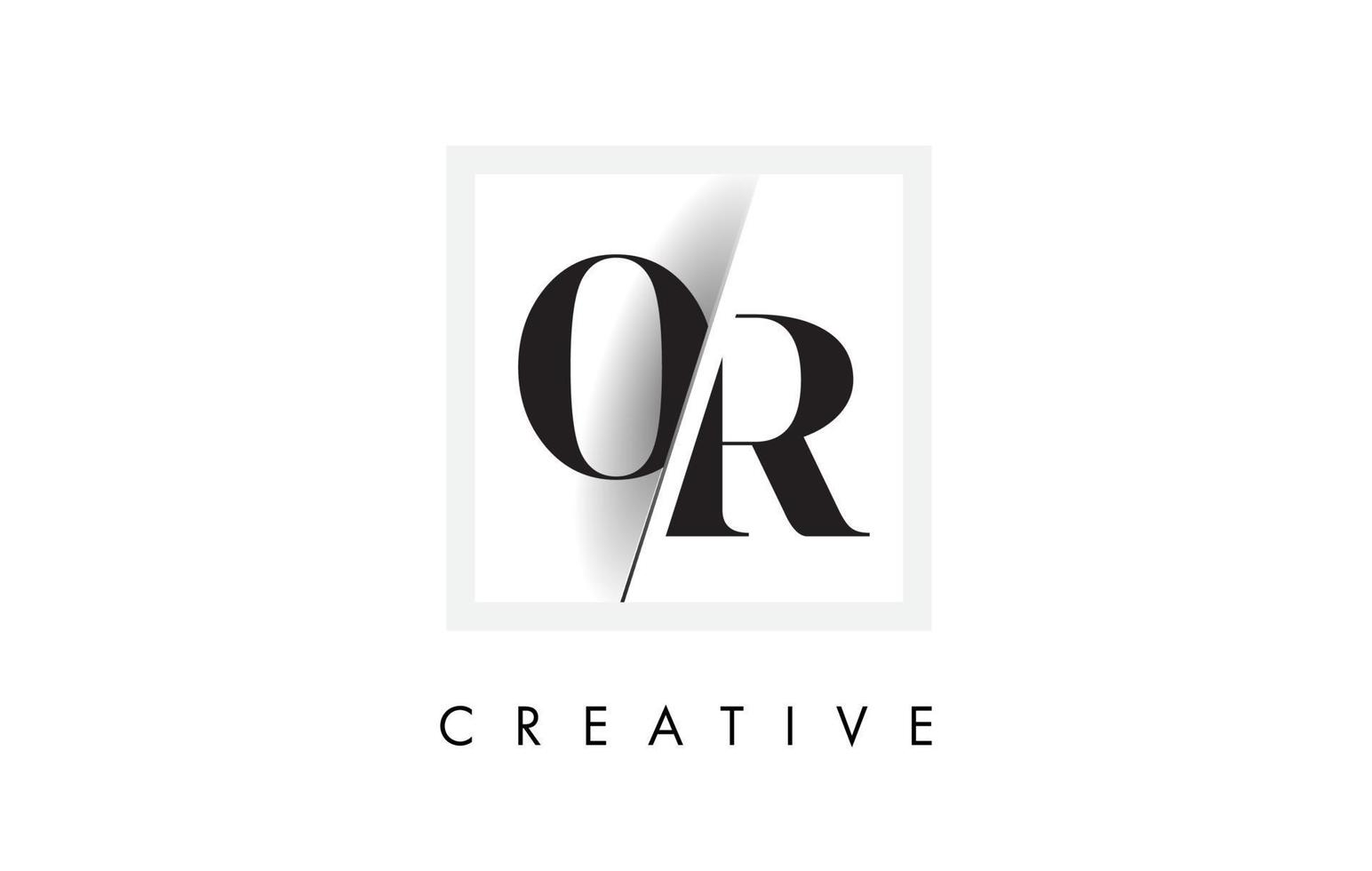 o diseño de logotipo de letra serif con corte intersectado creativo. vector