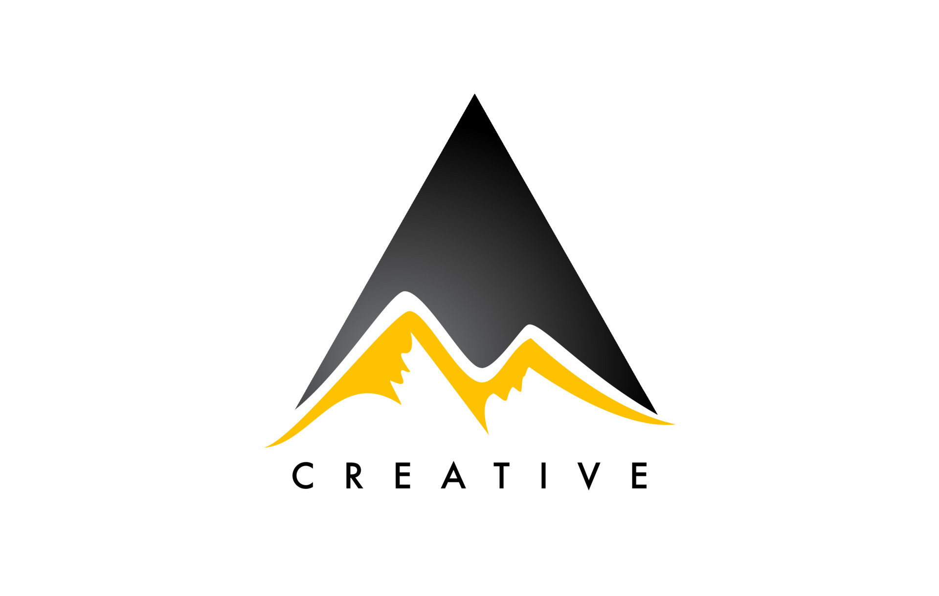 A Letter Mountain Logo. Letter A with Mountain Peaks Shape Vector