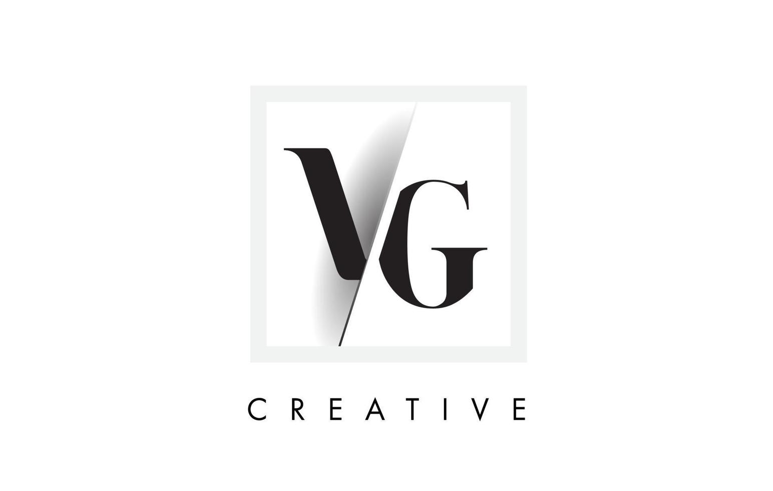 VG Serif Letter Logo Design with Creative Intersected Cut. vector