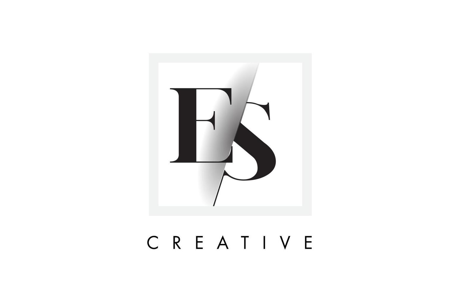 Diseño de logotipo de letra es serif con corte intersectado creativo. vector