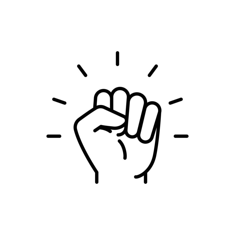 Empowerment icon. Simple outline style. Hand fist, empower, strength, courage, strong, power concept. Thin line vector illustration isolated on white background. EPS 10.