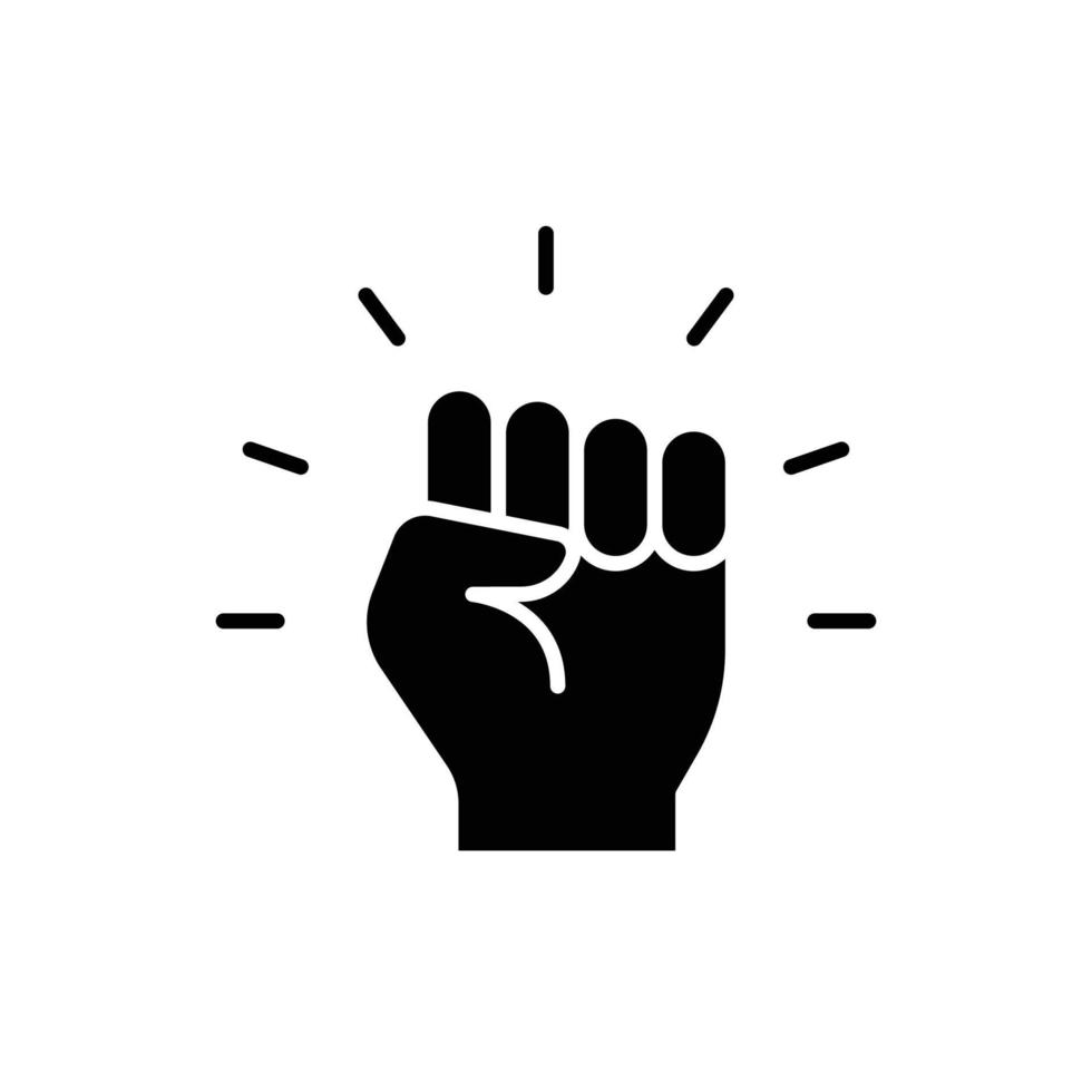 Empowerment icon. Simple solid style. Hand fist, empower, strength, courage, strong, power concept. Glyph vector illustration isolated on white background. EPS 10.