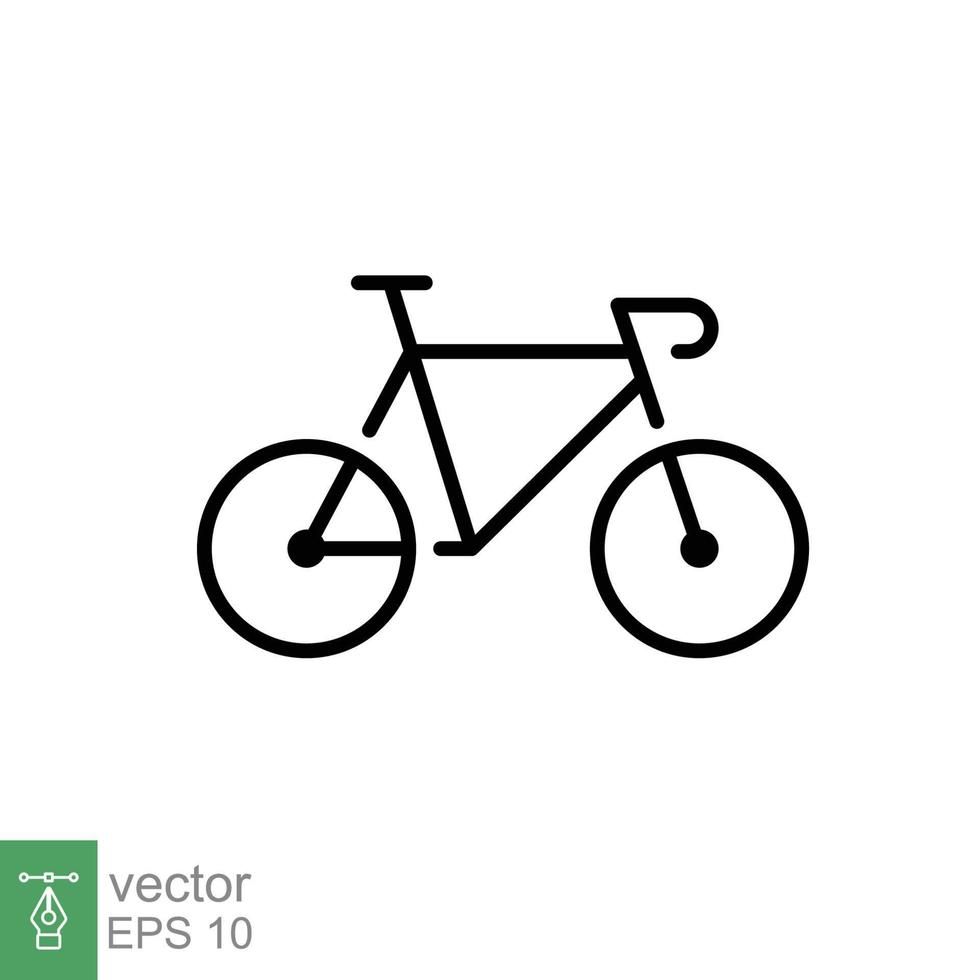 icono de bicicleta. estilo de esquema simple. bicicleta, carrera, concepto de transporte. ilustración de vector de línea delgada aislada sobre fondo blanco. eps 10.