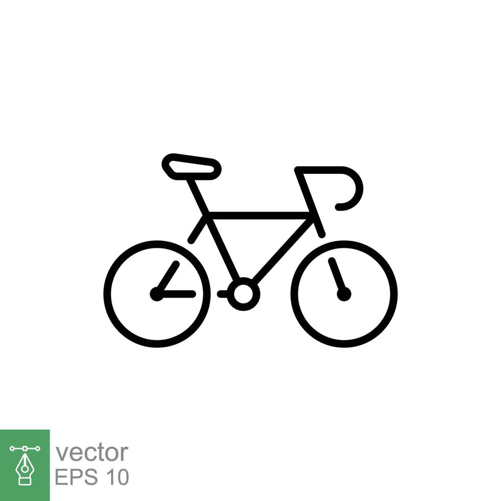 icono de bicicleta. estilo de esquema simple. bicicleta, carrera, concepto de transporte. ilustración de vector de línea delgada aislada sobre fondo blanco. eps 10.