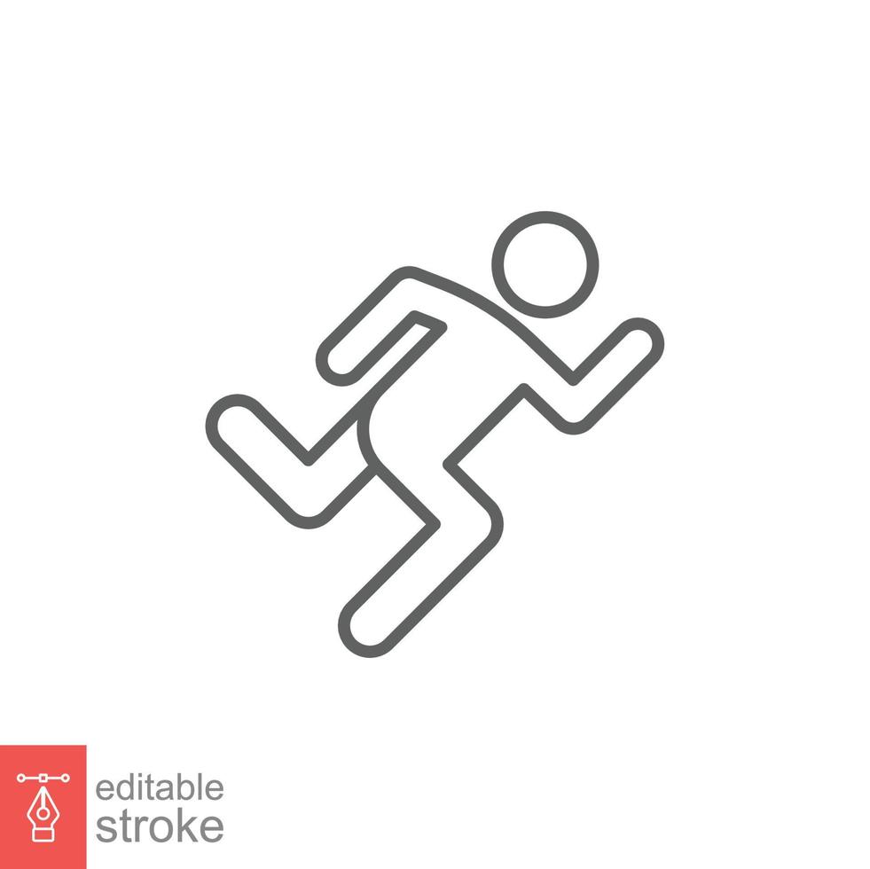 Runner icon. Simple outline style. Man run fast, race, sprint ...: Năng động và khỏe mạnh luôn là điểm tựa cho cuộc sống hiện đại ngày nay. Xem hình ảnh liên quan để tìm hiểu thêm về các bài tập cơ bản về chạy bộ và rèn luyện cho sức khỏe và thể chất.