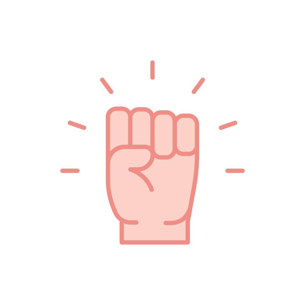 Empowerment icon. Simple flat style. Hand fist, empower, strength, courage, strong, power concept. Filled outline vector illustration isolated on white background. EPS 10.
