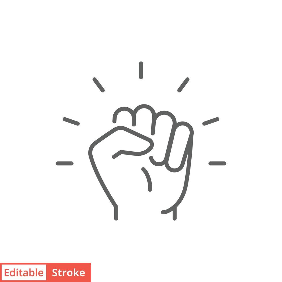 Empowerment icon. Simple outline style. Hand fist, empower, strength, courage, strong, power concept. Thin line vector illustration isolated on white background. Editable stroke EPS 10.
