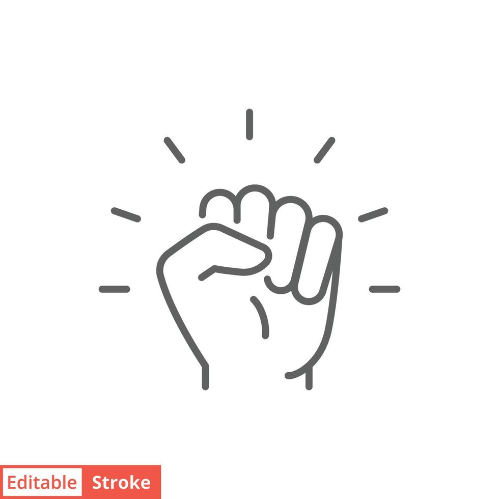 Empowerment icon. Simple outline style. Hand fist, empower, strength, courage, strong, power concept. Thin line vector illustration isolated on white background. Editable stroke EPS 10.