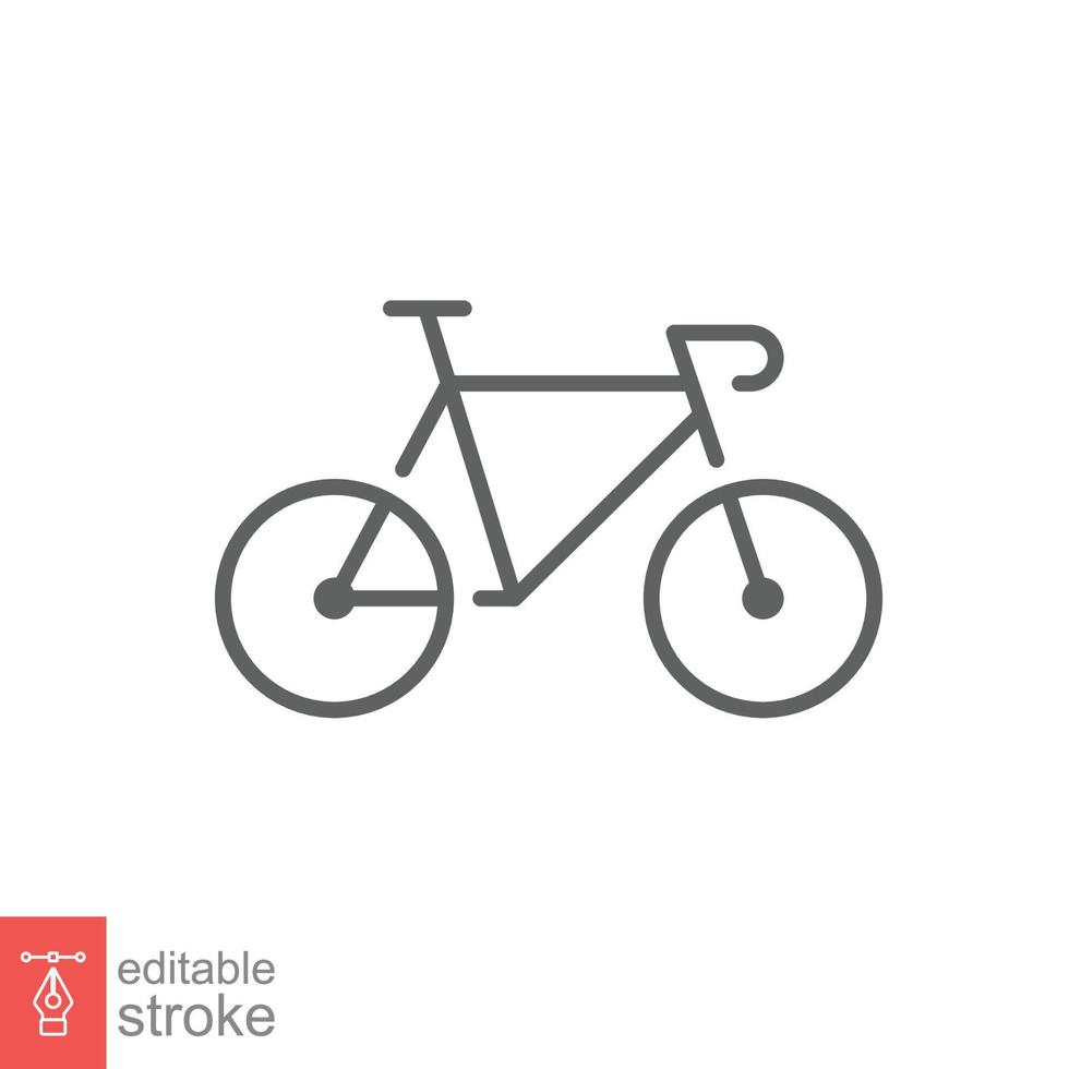 icono de bicicleta. estilo de esquema simple. bicicleta, carrera, concepto de transporte. ilustración de vector de línea delgada aislada sobre fondo blanco. trazo editable eps 10.