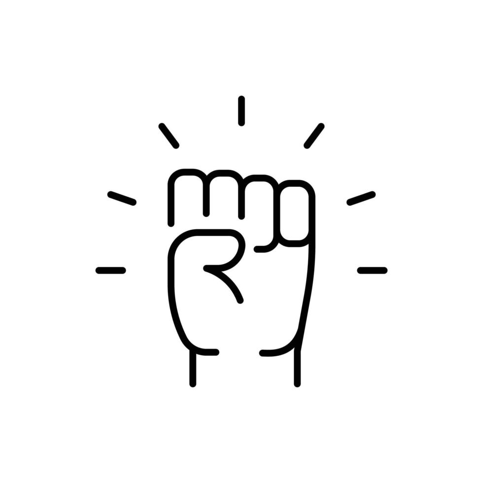 Empowerment icon. Simple outline style. Hand fist, empower, strength, courage, strong, power concept. Thin line vector illustration isolated on white background. EPS 10.