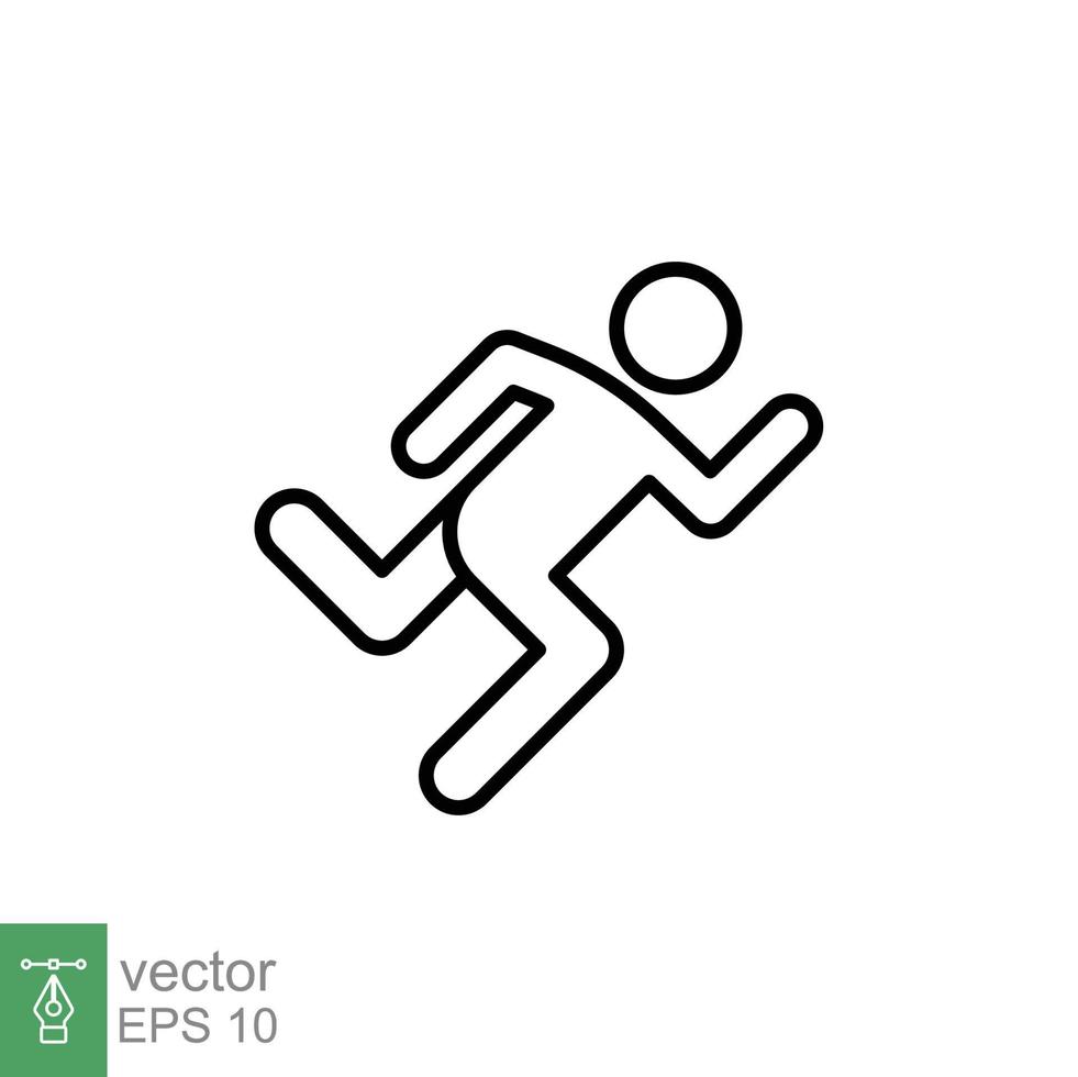 Runner icon. Simple outline style. Man run fast, race, sprint, sport concept. Thin line vector illustration isolated on white background. EPS 10.