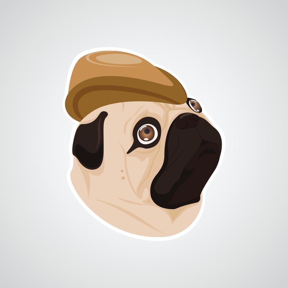 perro sombrero marrón vector